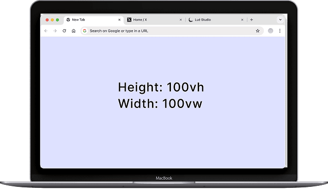 100vh in a laptop